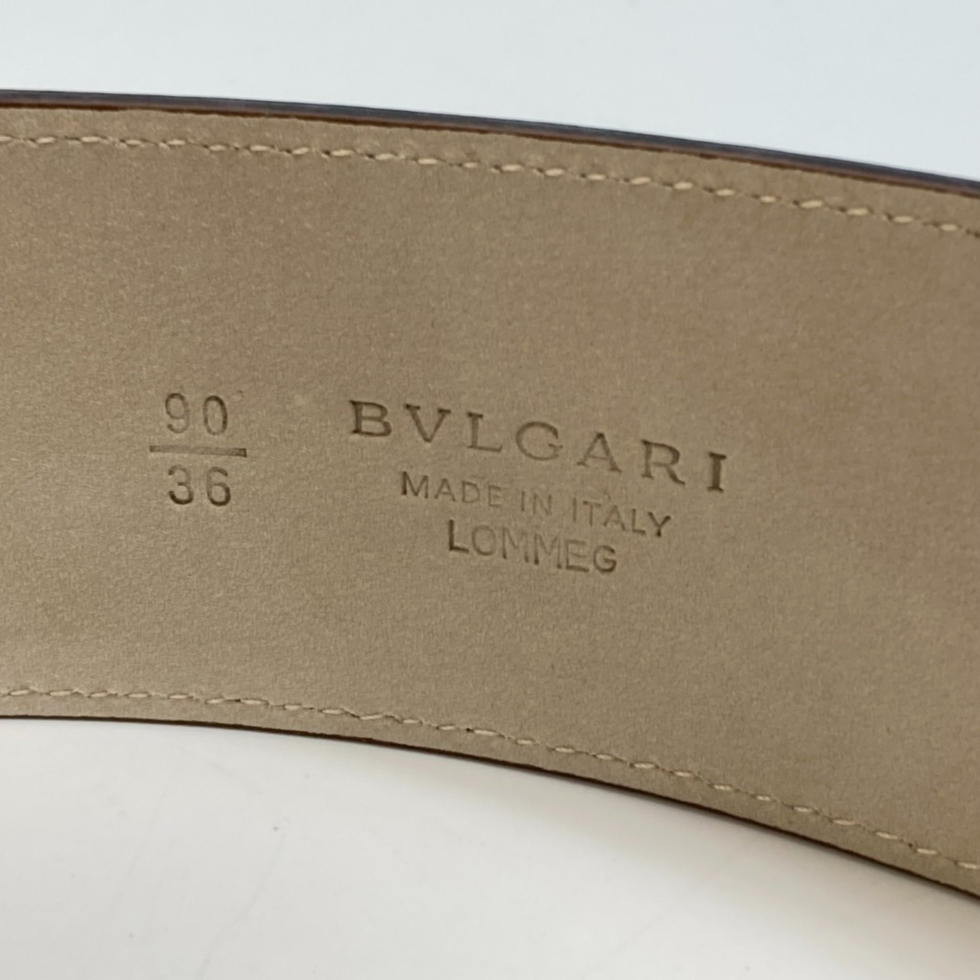 BVLGARI Bvlgari Men's Women's Fashion Accessories Belt Leather Dark Brown