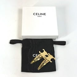 CELINE Triomphe Snap Hair Clip Hairpin GP Women's Gold