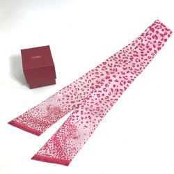 CARTIER Panther Leopard Bandeau Scarf Silk Women's Pink