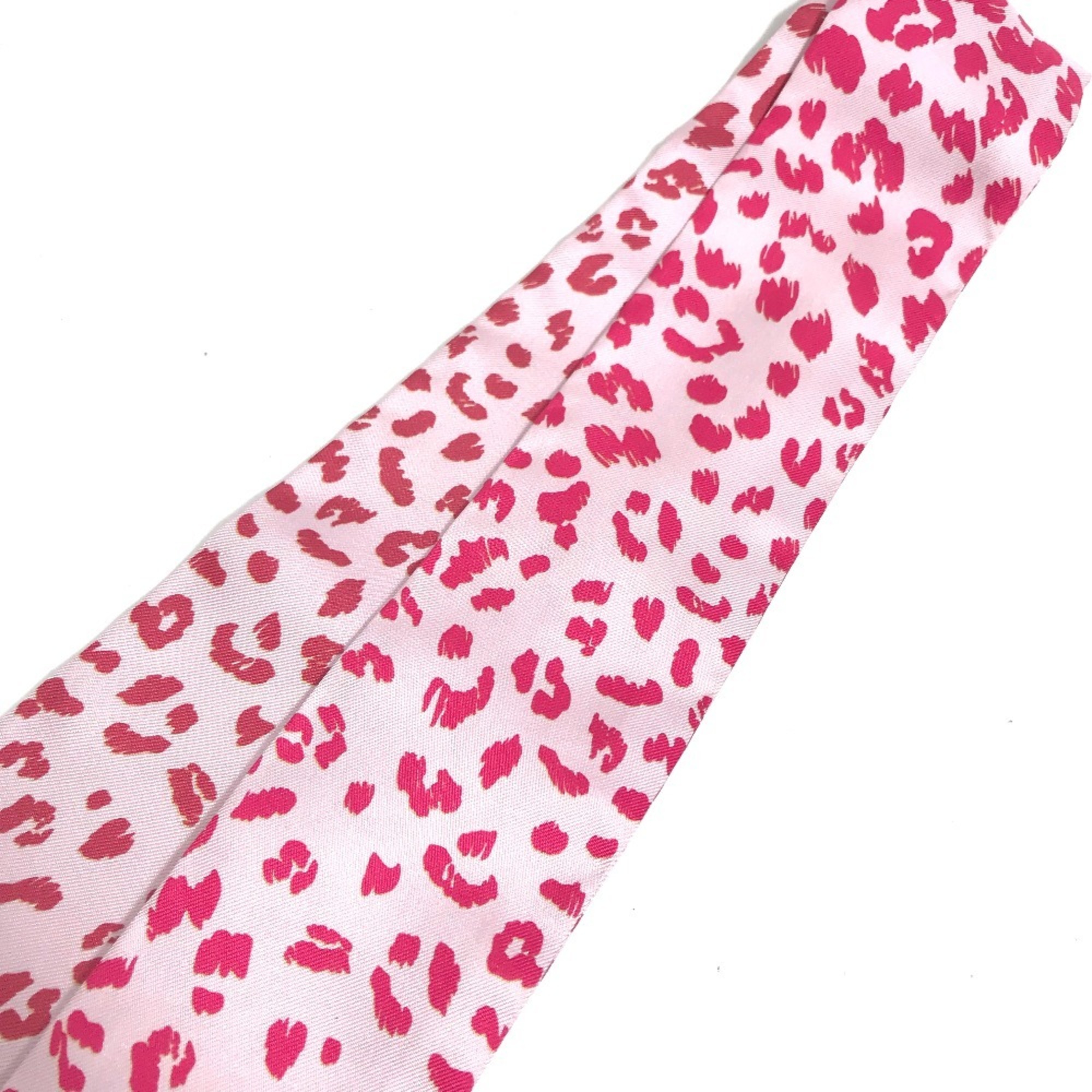 CARTIER Panther Leopard Bandeau Scarf Silk Women's Pink