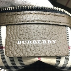 BURBERRY 101453365 Burberry check embossed Boston bag handbag leather men's women's brown