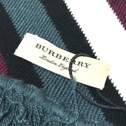 BURBERRY 4075353 Striped Tri-tone Scarf Wool Cashmere Men's Women's Green x Multicolor