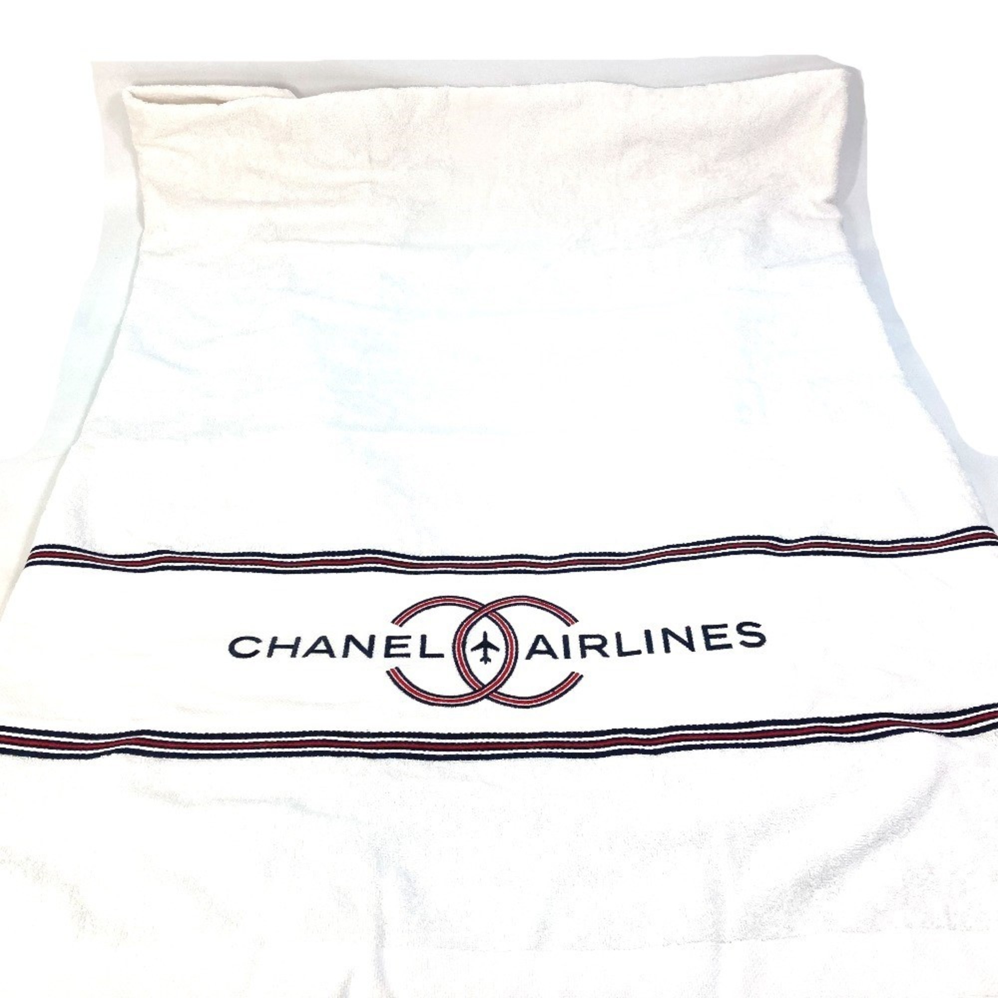 CHANEL 16S CC Coco Mark Airline AIRLINES Beach towel Bath Lap Cotton Women's White