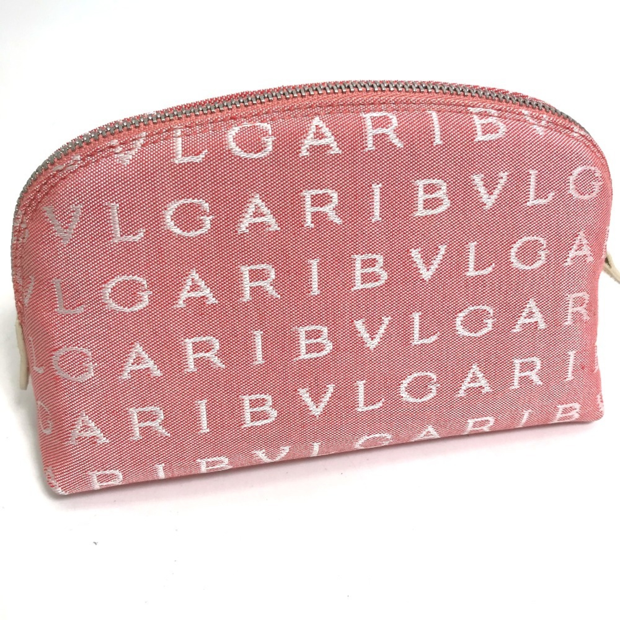 BVLGARI Bvlgari Mania Pouch Canvas Women's Pink