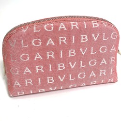 BVLGARI Bvlgari Mania Pouch Canvas Women's Pink