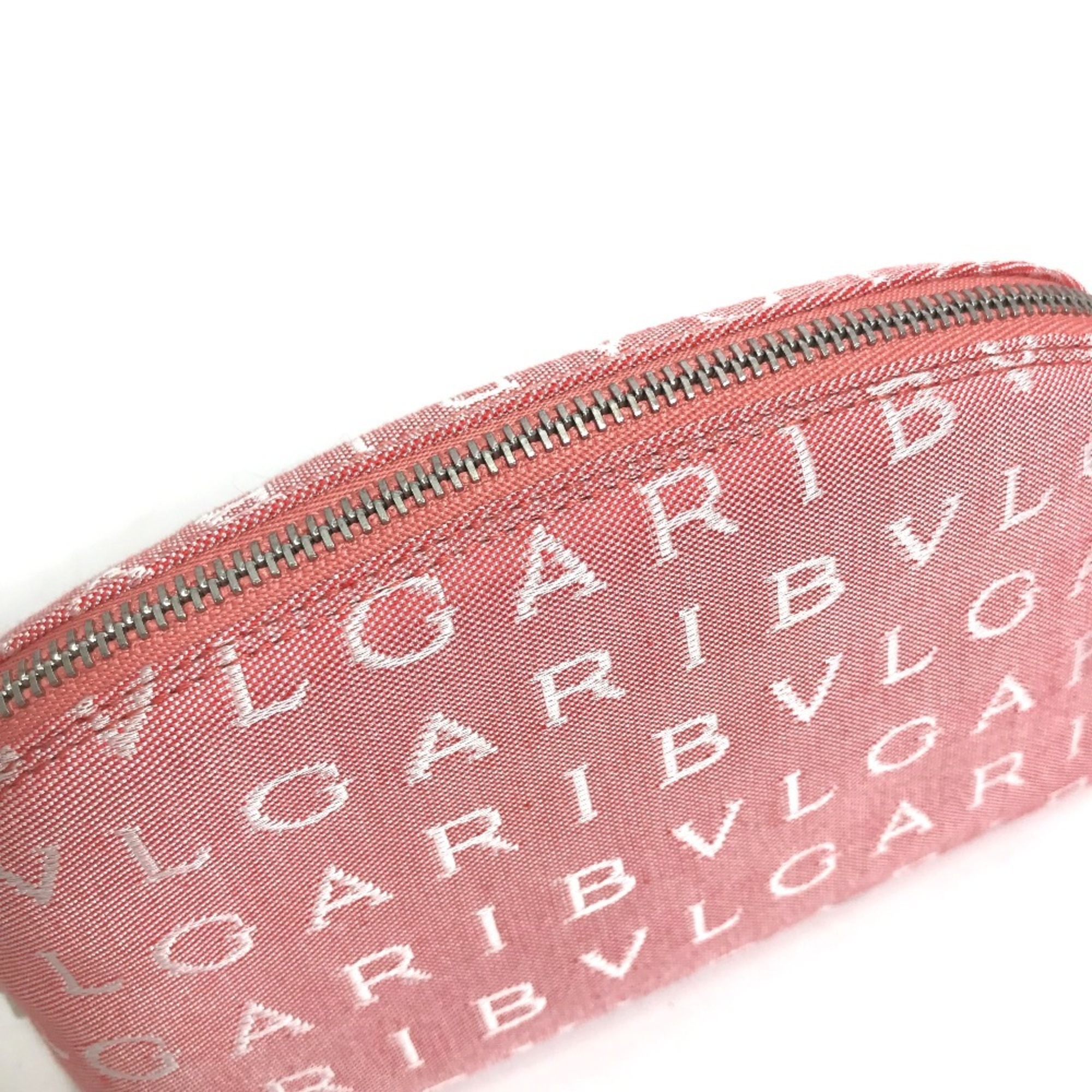 BVLGARI Bvlgari Mania Pouch Canvas Women's Pink