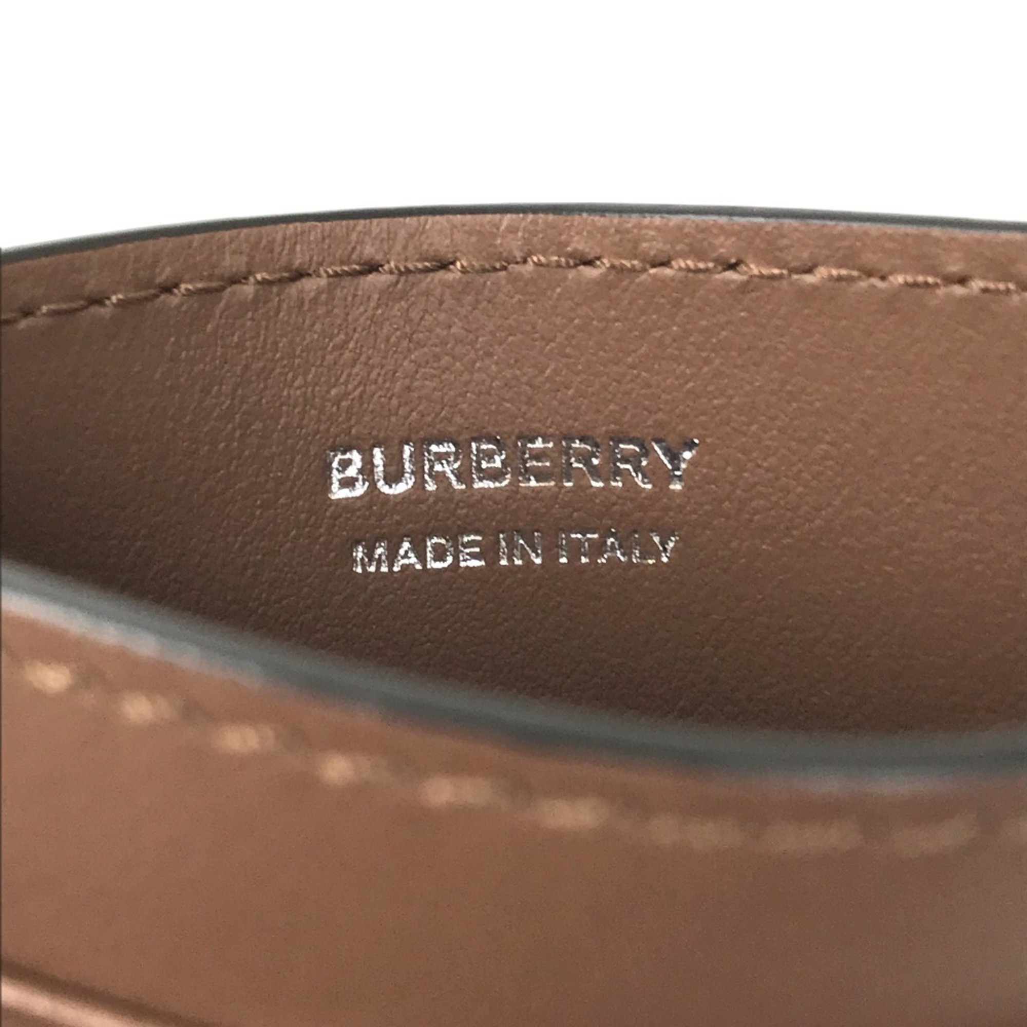 BURBERRY Burberry Business Card Holder Pass Case Leather Women's Brown