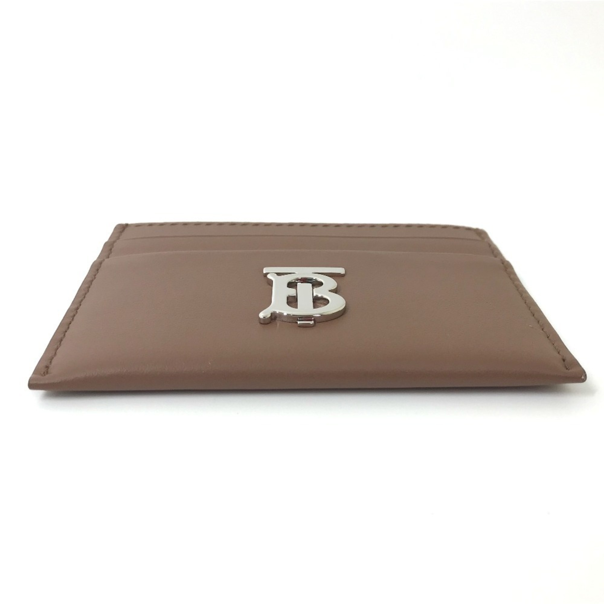 BURBERRY Burberry Business Card Holder Pass Case Leather Women's Brown