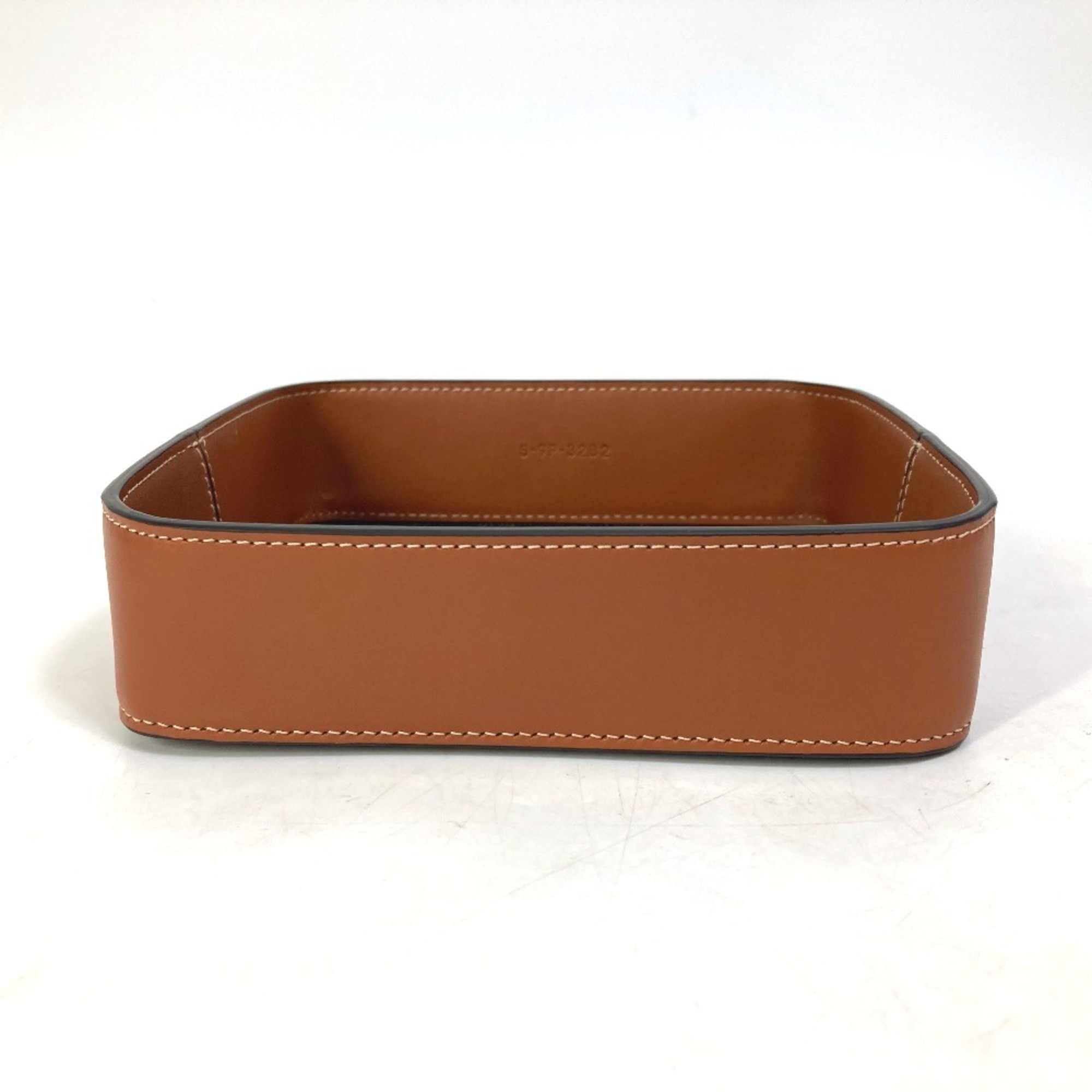 CELINE 4M0262ABO Triomphe Bowl Tray Leather Canvas Men's Women's Tan Brown