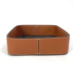 CELINE 4M0262ABO Triomphe Bowl Tray Leather Canvas Men's Women's Tan Brown