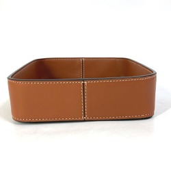 CELINE 4M0262ABO Triomphe Bowl Tray Leather Canvas Men's Women's Tan Brown