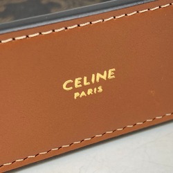 CELINE 4M0262ABO Triomphe Bowl Tray Leather Canvas Men's Women's Tan Brown