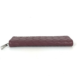 BOTTEGA VENETA Intrecciato Stationery Pencil Case Pouch Pen Leather Women's Wine Red