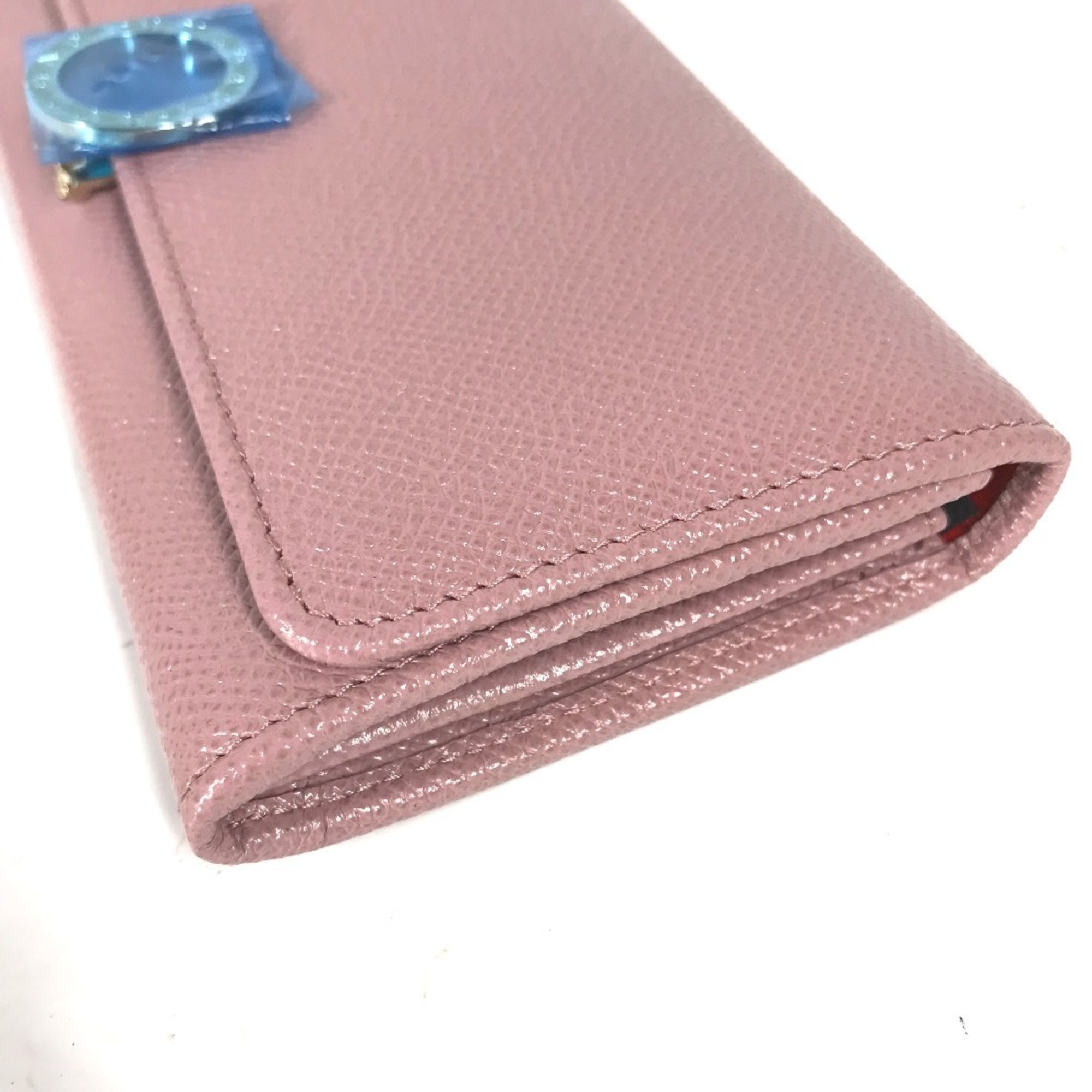 BVLGARI Bvlgari Long Wallet Clip Bi-fold Leather Women's Pink