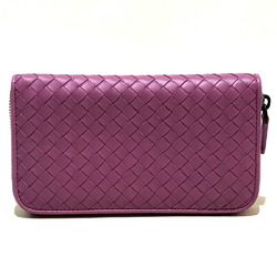 BOTTEGA VENETA 275064 Intrecciato Round Long Wallet Leather Women's Pink