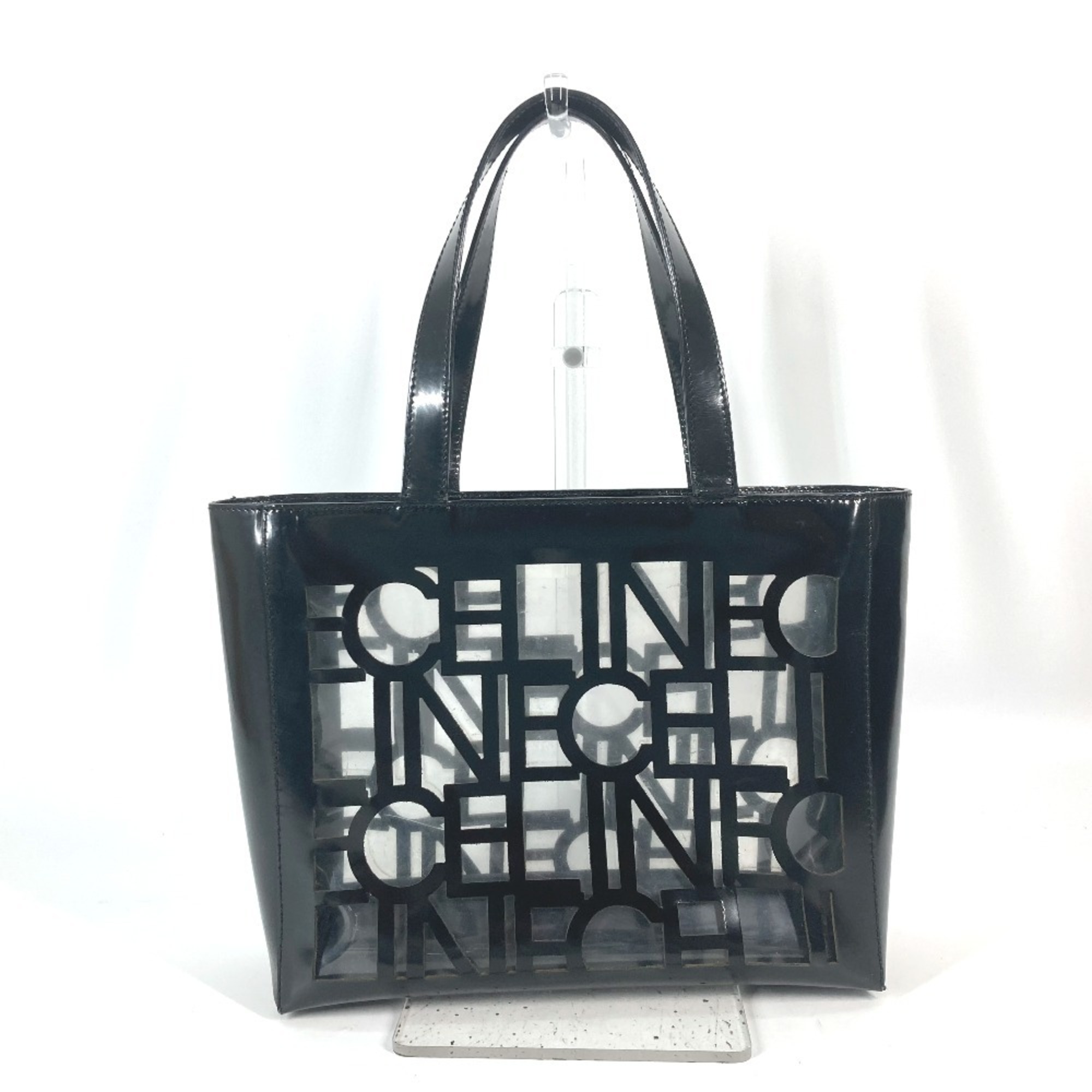 CELINE Shoulder Bag Tote Vinyl Women's Black