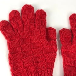 BOTTEGA VENETA 653576 Intrecciato Gloves Wool Men's Red