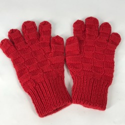 BOTTEGA VENETA 653576 Intrecciato Gloves Wool Men's Red