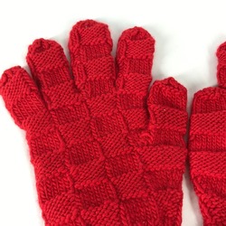 BOTTEGA VENETA 653576 Intrecciato Gloves Wool Men's Red