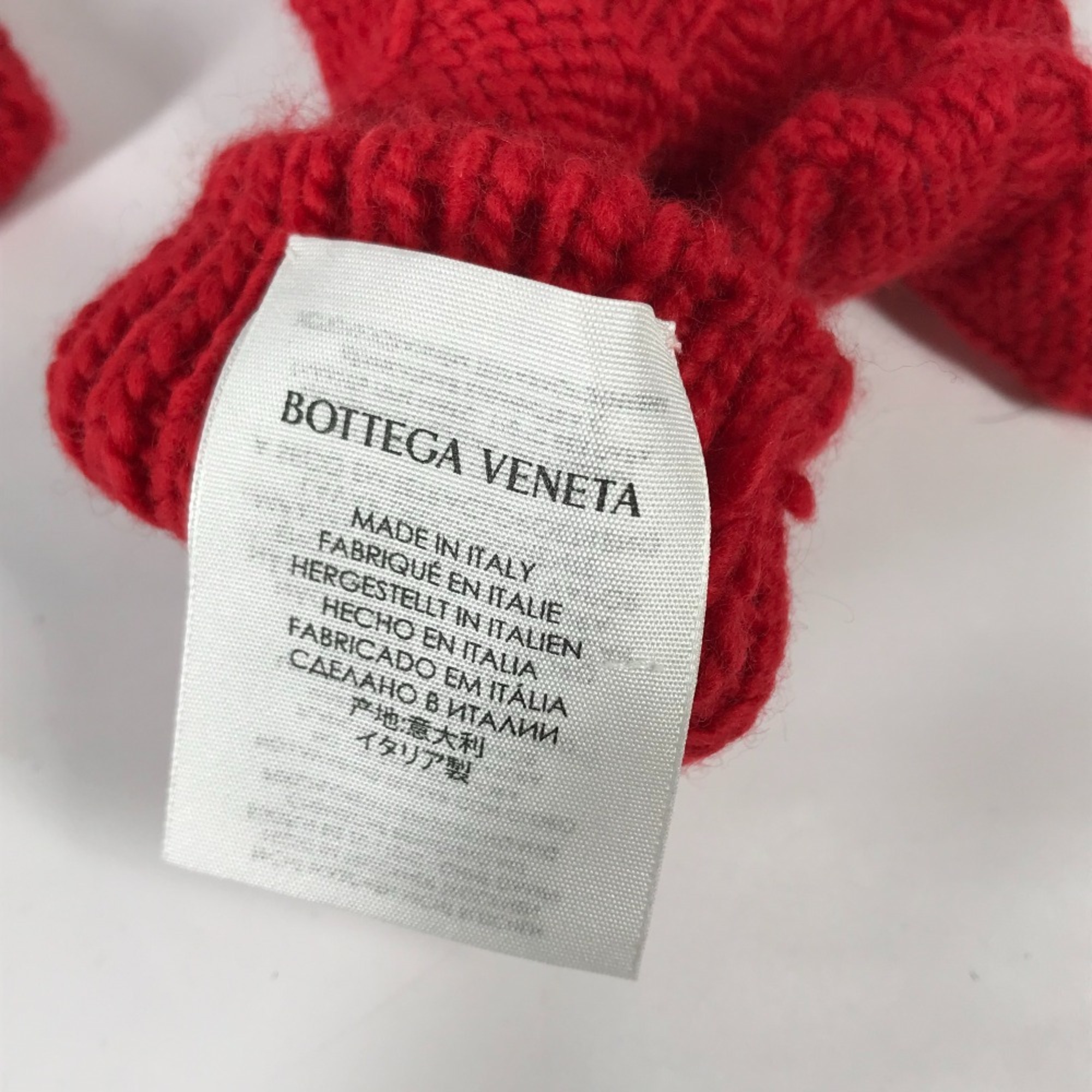 BOTTEGA VENETA 653576 Intrecciato Gloves Wool Men's Red