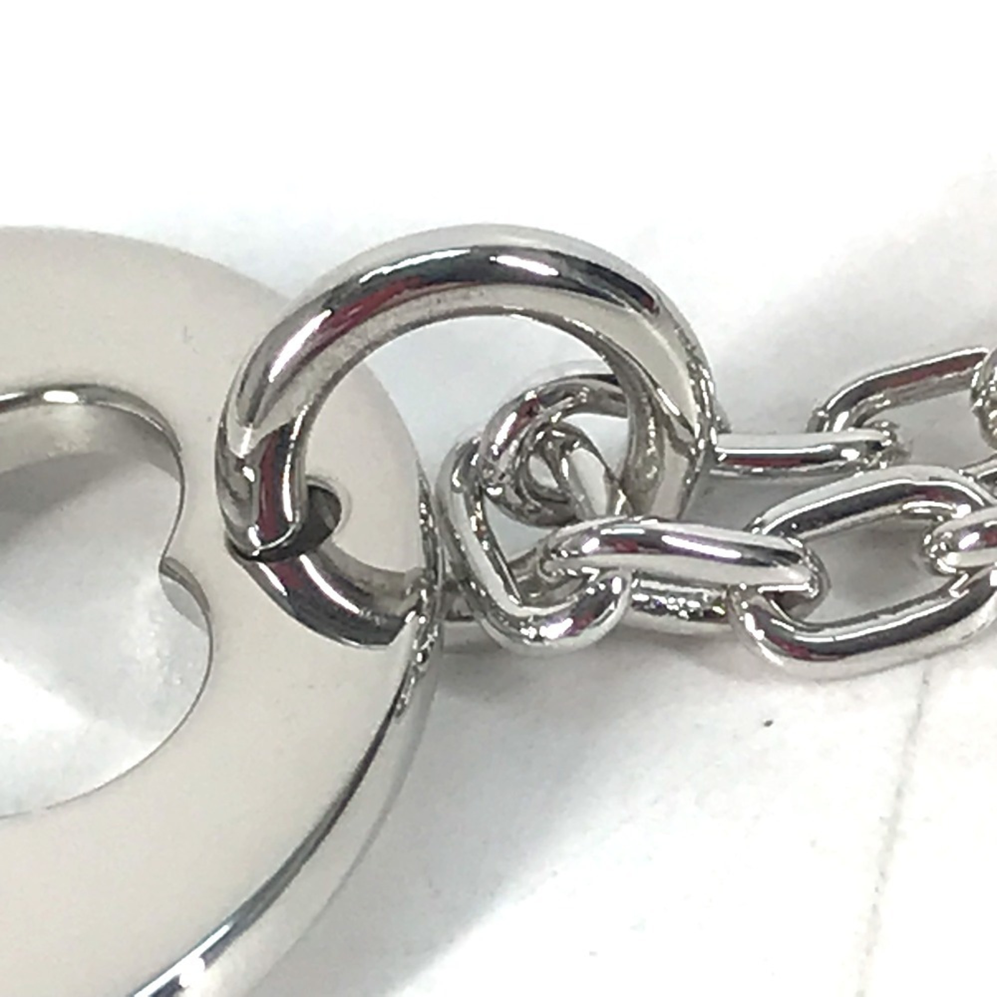 CARTIER Chain Heart Bag Charm Keychain Metal Women's Silver