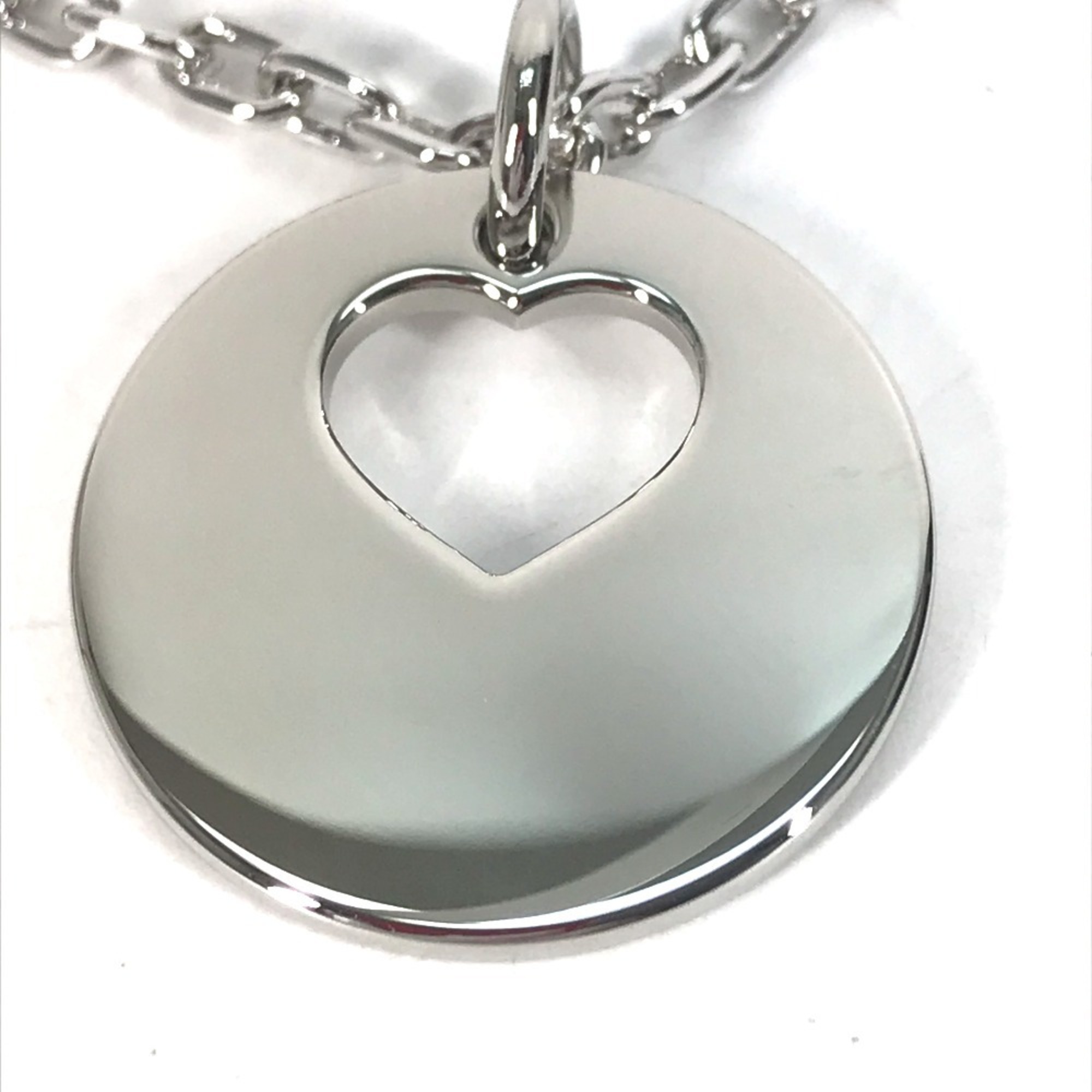 CARTIER Chain Heart Bag Charm Keychain Metal Women's Silver