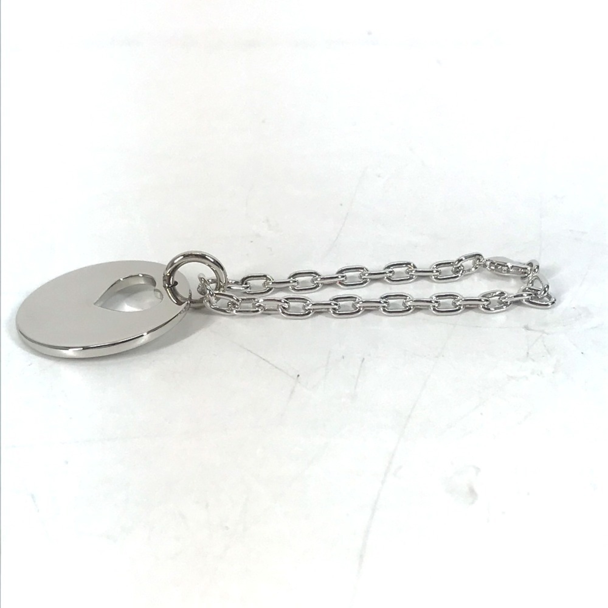 CARTIER Chain Heart Bag Charm Keychain Metal Women's Silver