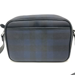 BURBERRY 8073271 Checkered Camera Shoulder Bag Leather Women's Navy Black