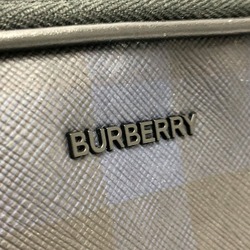 BURBERRY 8073271 Checkered Camera Shoulder Bag Leather Women's Navy Black