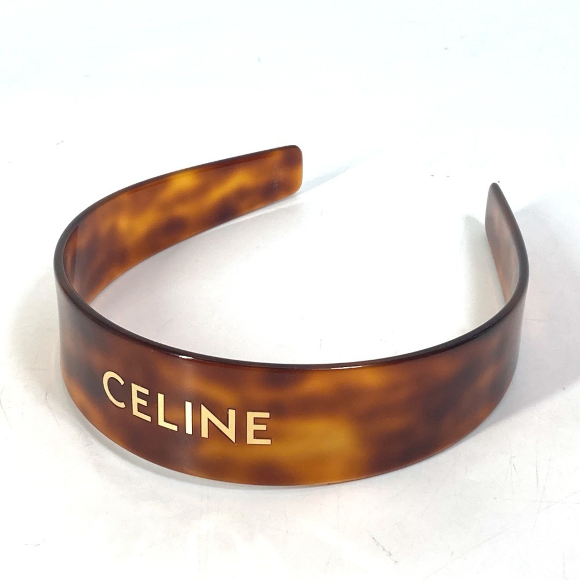 CELINE 46Y376CEA Headband Hairband Acetate Women's Havana Blonde Dore Brown