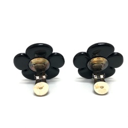 CHANEL Chanel 96P Coco Mark Flower Black Earrings Accessories Plastic Women's