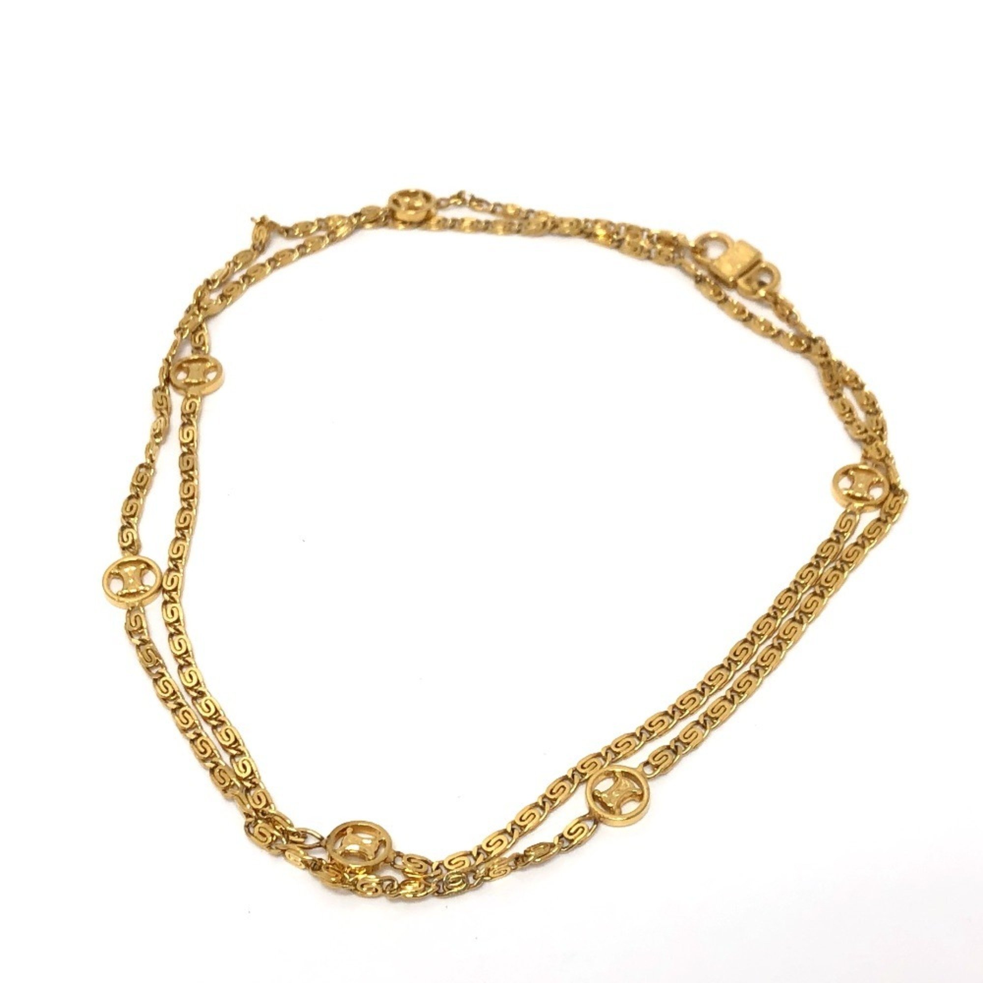 CELINE Chain Necklace Metal Women's Gold