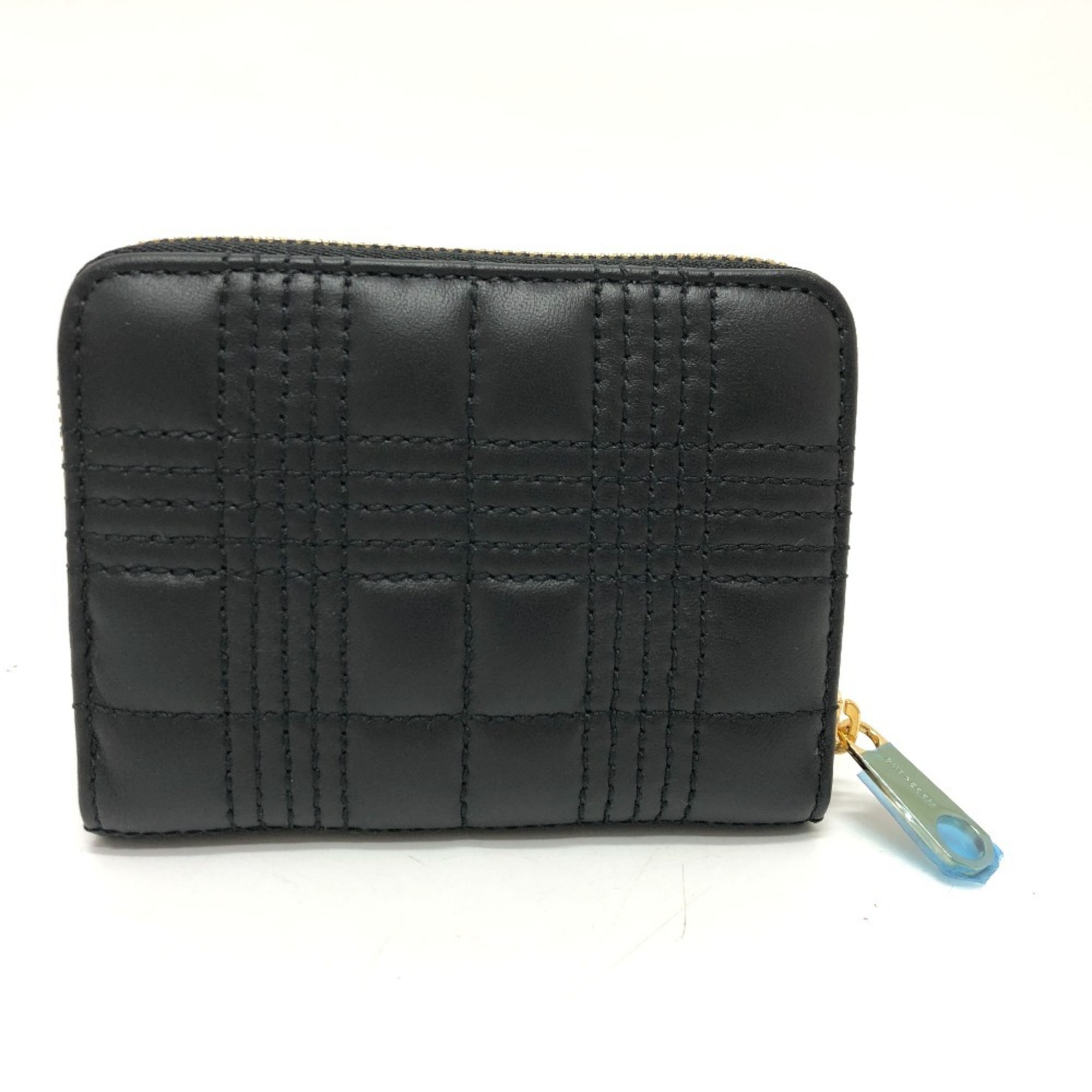 BURBERRY 8049292 TB Quilted Wallet/Coin Case Leather Women's Black