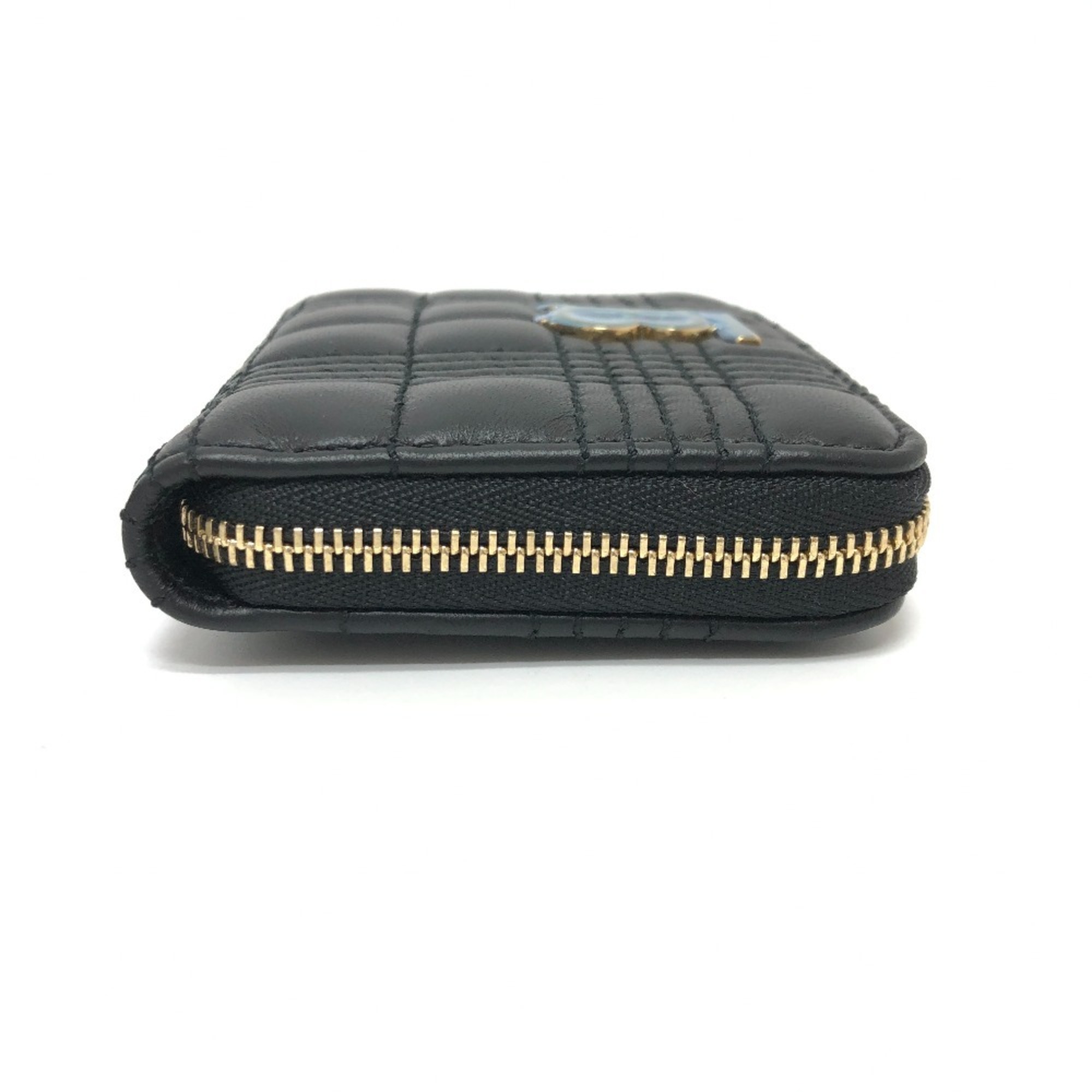 BURBERRY 8049292 TB Quilted Wallet/Coin Case Leather Women's Black