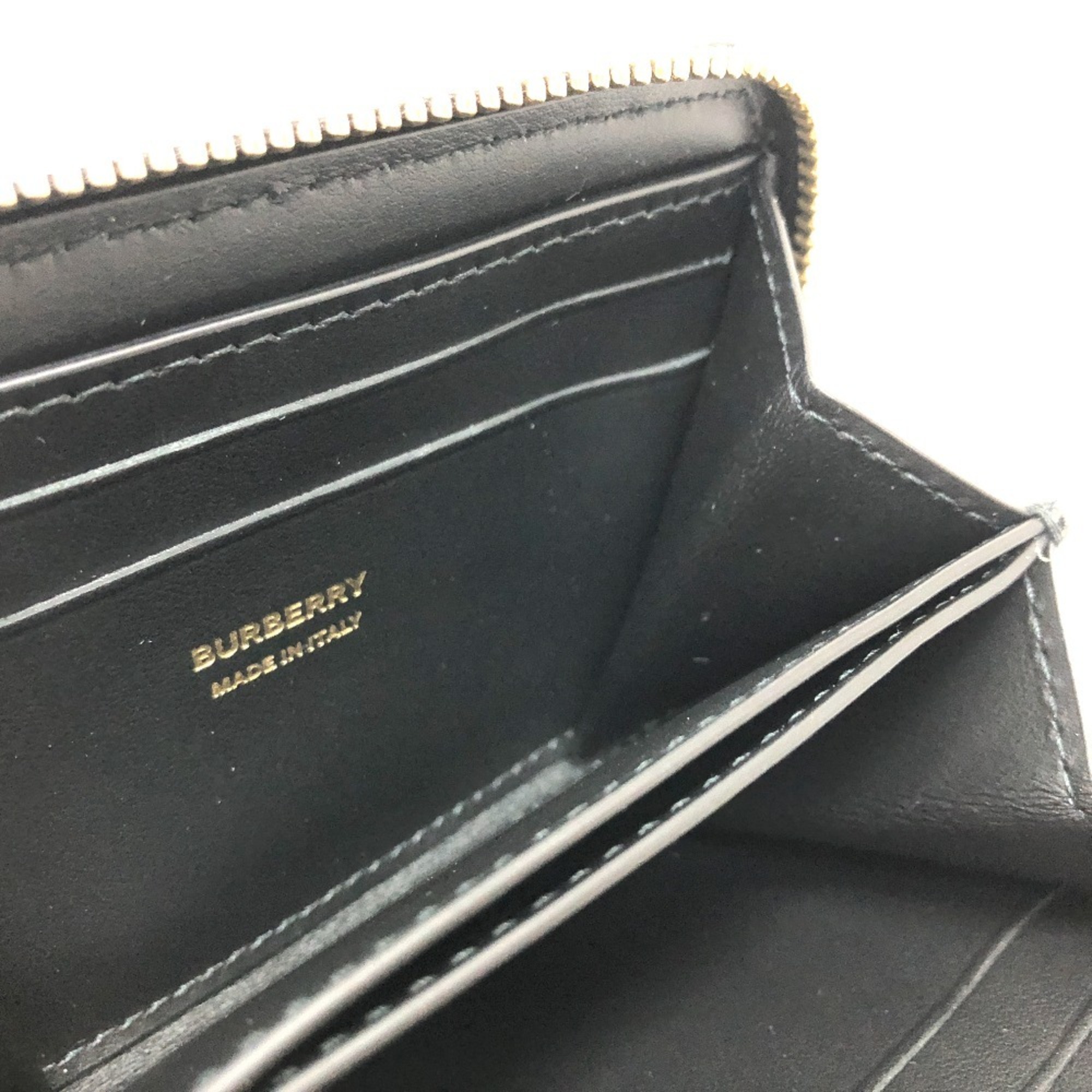 BURBERRY 8049292 TB Quilted Wallet/Coin Case Leather Women's Black