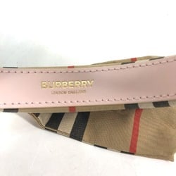 BURBERRY Check Ribbon Hair Headband Canvas Women's Beige