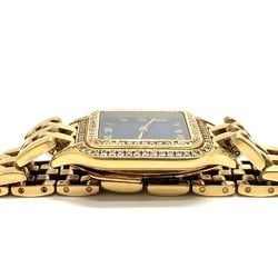 CARTIER Panthere K18 Solid Diamond Bezel Aftermarket Movement Quartz Wristwatch Men's Gold