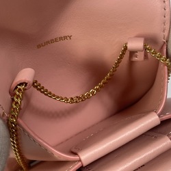 BURBERRY TB Chain Wallet Shoulder Bag Pochette Bi-fold Leather Women's Pink