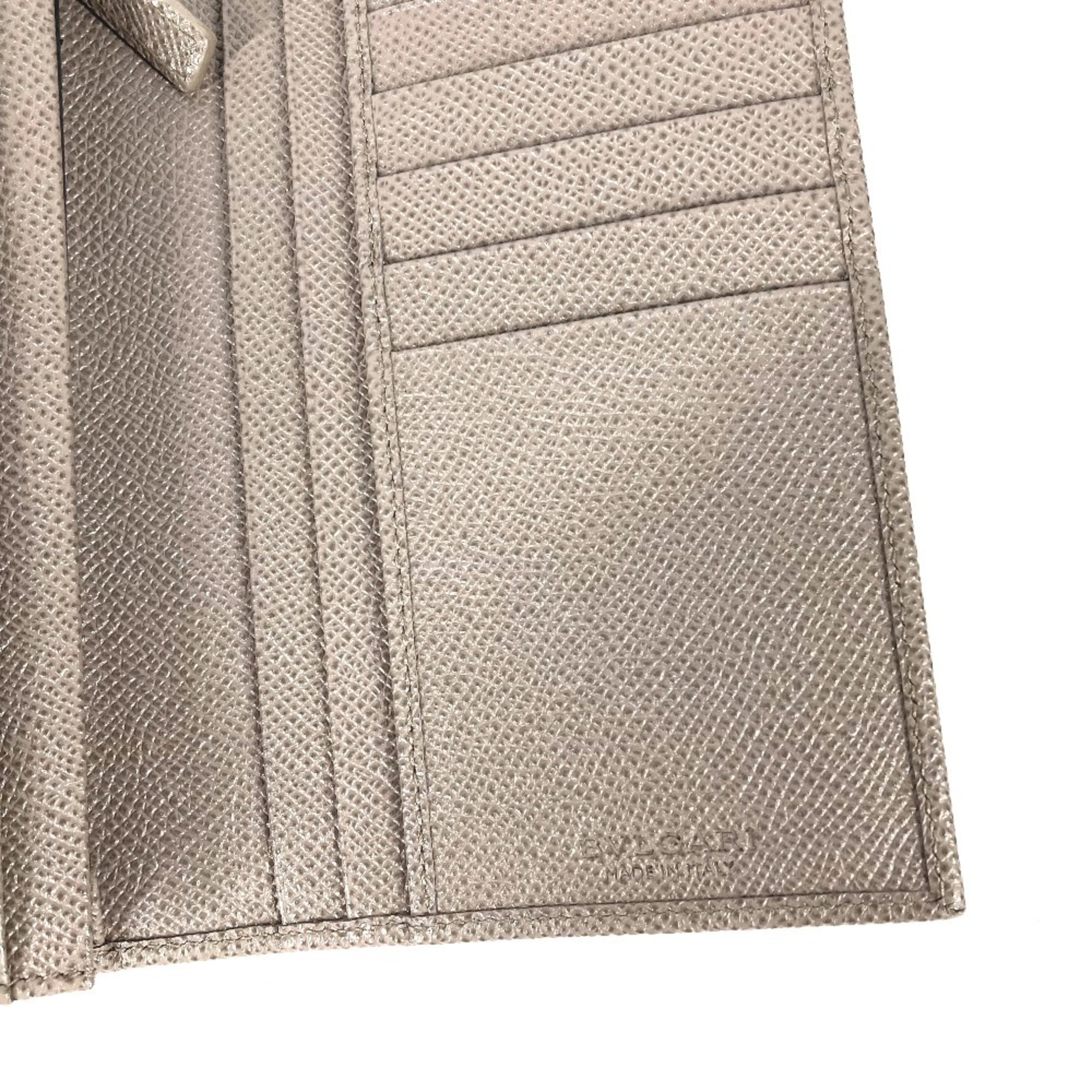 BVLGARI Bvlgari 30399 Long Wallet Bi-fold Leather Men's Gray