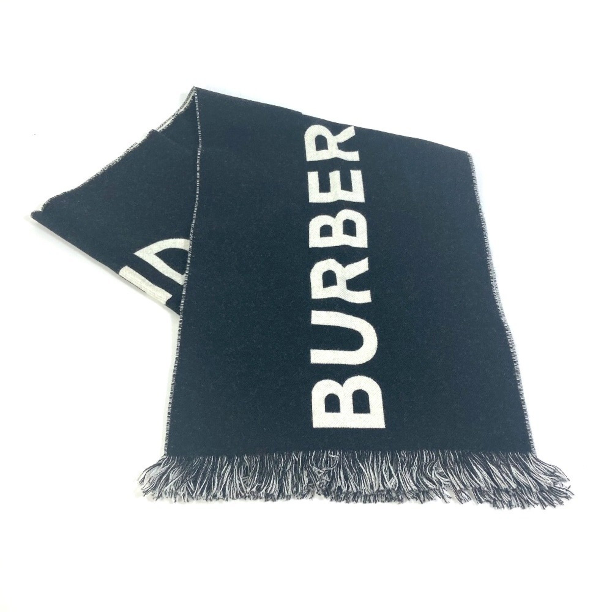 BURBERRY 80085081 Bicolor Wool Scarf for Women, Black x White