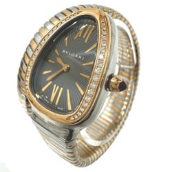 BVLGARI SP35SPG Serpenti Tubogas combination diamond bezel quartz watch K18YG SS ladies gold