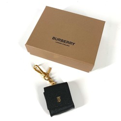 BURBERRY Apple TB Airpods Case Earphone Leather Black Women's