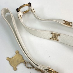 CELINE Pet Supplies Triomphe Dog Lead Leather Men's Women's White