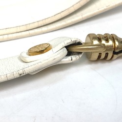 CELINE Pet Supplies Triomphe Dog Lead Leather Men's Women's White