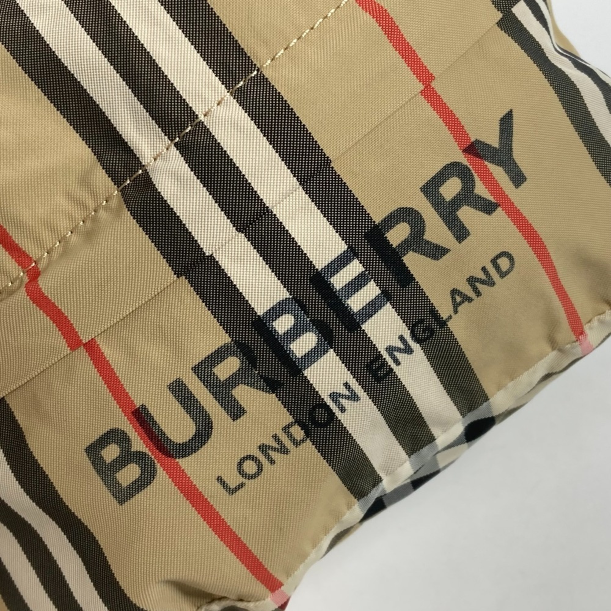 BURBERRY Burberry handbag check pouch nylon ladies beige