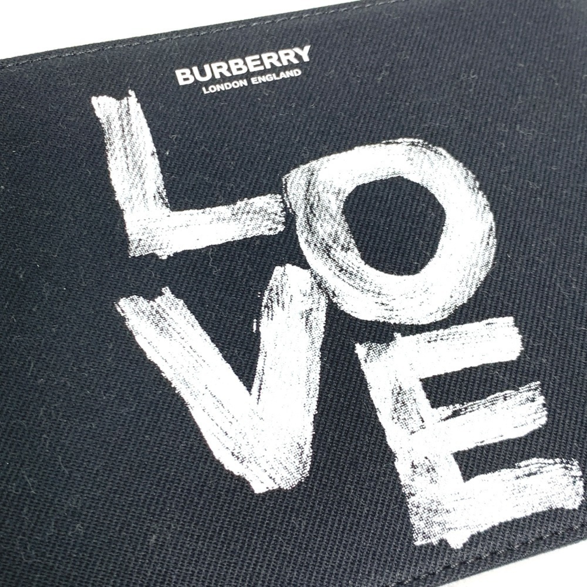 BURBERRY LOVE Wallet/Coin Case Clutch Bag Pouch Canvas Women's Black