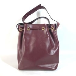 CARTIER Must Line Shoulder Bag Leather Women's Wine Red