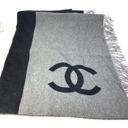 CHANEL 19B CC Coco Mark Large Blanket Wool Cashmere Women's Black