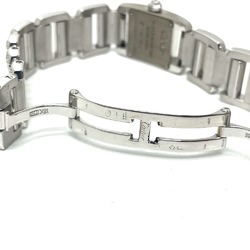 CARTIER WE7007MM Tanquissim SM Bezel Diamond, Full Diamond Belt Side Quartz Wristwatch K18WG Ladies Silver