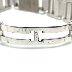 CARTIER WE7007MM Tanquissim SM Bezel Diamond, Full Diamond Belt Side Quartz Wristwatch K18WG Ladies Silver